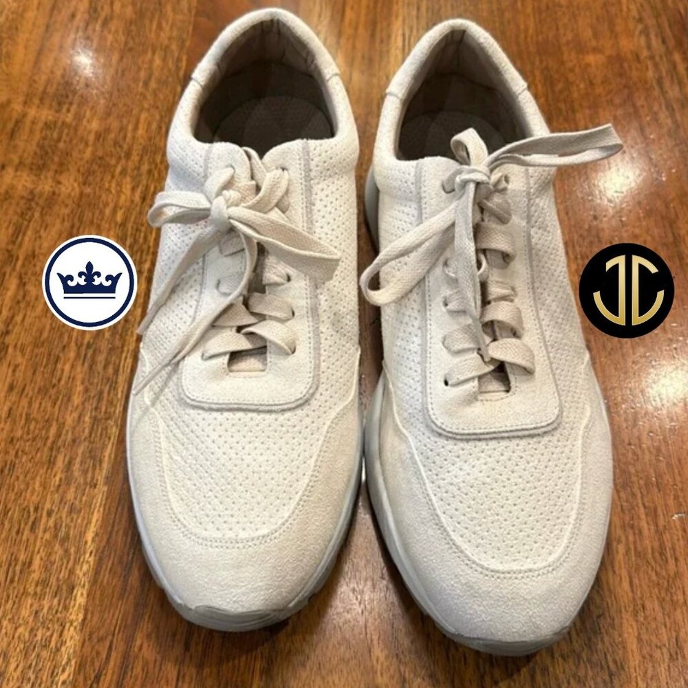 NWB *Men's Peter Millar Wayfare Runner Suede Sneakers IVORY- Size 11.5
